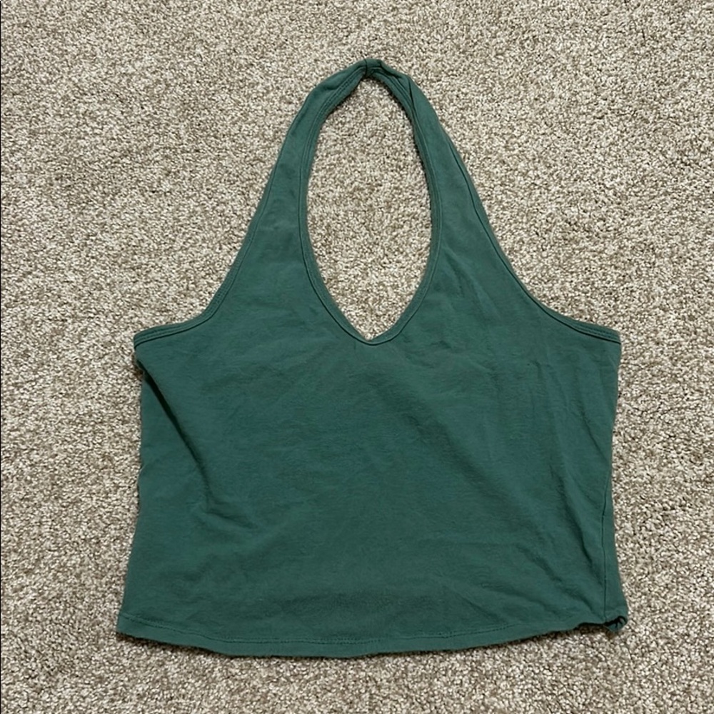 Green halter top